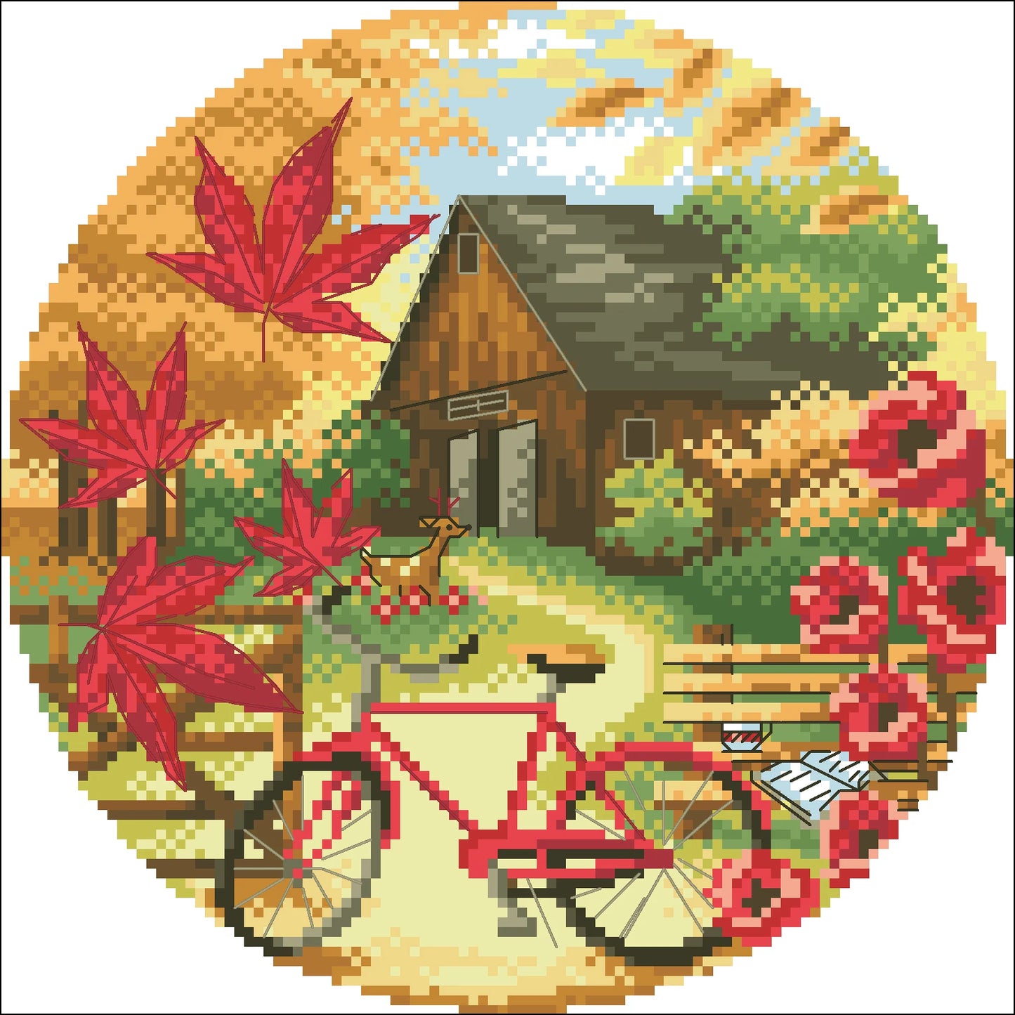 Zestaw Haftu Krzyżykowego XIUSPRING 18CT – Motyw Kreskówkowy | Bawełna 100%, Płótno 25×25 cm | Dekoracja DIY
