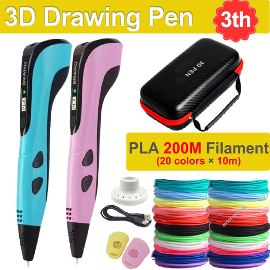 Długopis 3D JuniorCare z Ekranem LCD + Etui | Filament PLA 1.75 mm | Zestaw Kreatywny dla Dzieci