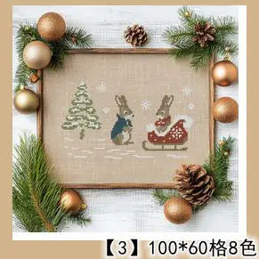 Zestaw Haftu Krzyżykowego 7341 – Świąteczny Wzór DIY 14CT/18CT