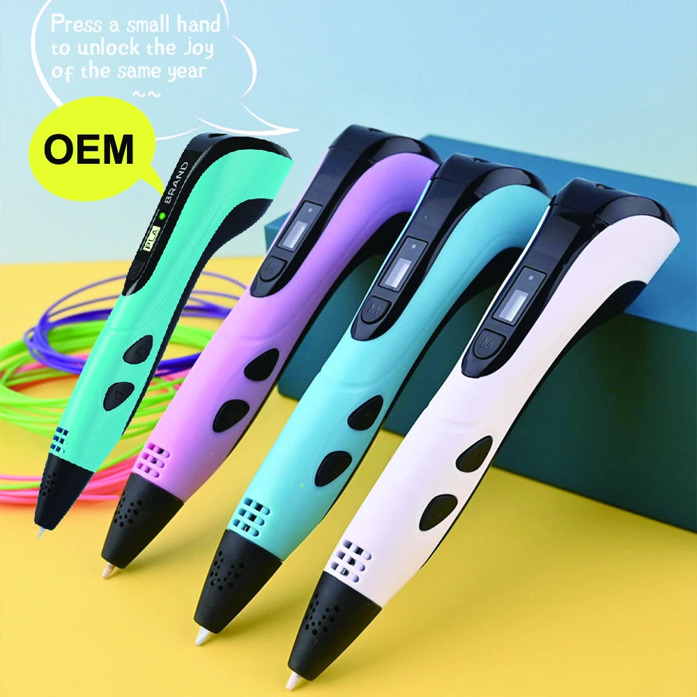 Długopis 3D JuniorCare z Ekranem LCD + Etui | Filament PLA 1.75 mm | Zestaw Kreatywny dla Dzieci