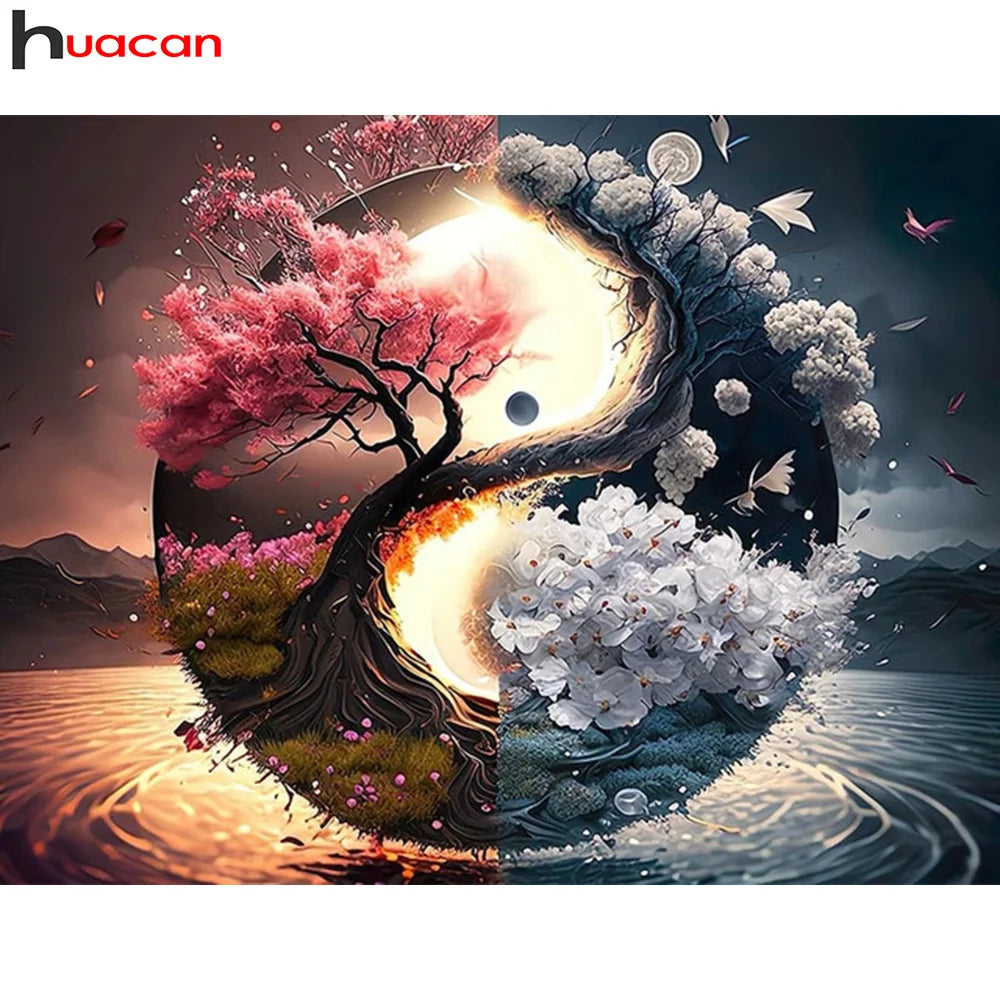 Huacan – Obraz Diamentowy 5D Taichi Yin Yang | Pejzaż | DIY