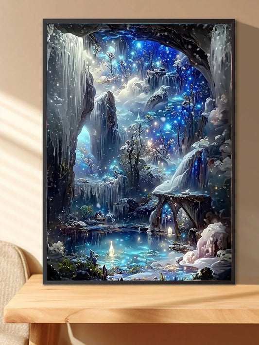 Starry Falls – Diamentowy Obraz 5D z Wodospadem | Pełna Mozaika DIY | Dekoracja Domowa