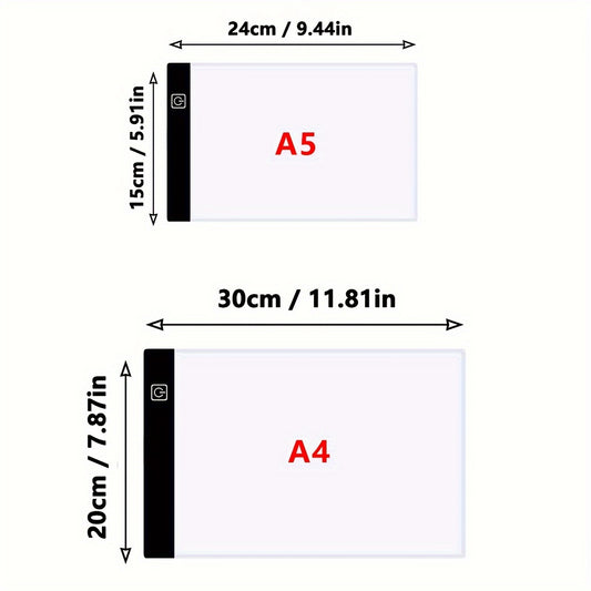 Ultra-Cienka Tablica LED A5/A4 USB – Szkicowanie, Tatuaże, Projekty
